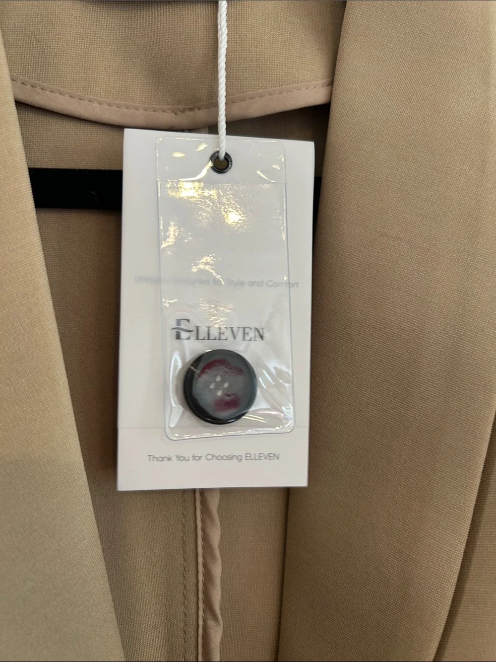 Elleven Women's Tan Single-Button Blazer